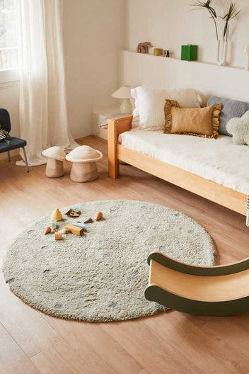 WASHABLE RUG ROUND DOT BLUE SAGE-Cotton Rugs-Lorena Canals-2