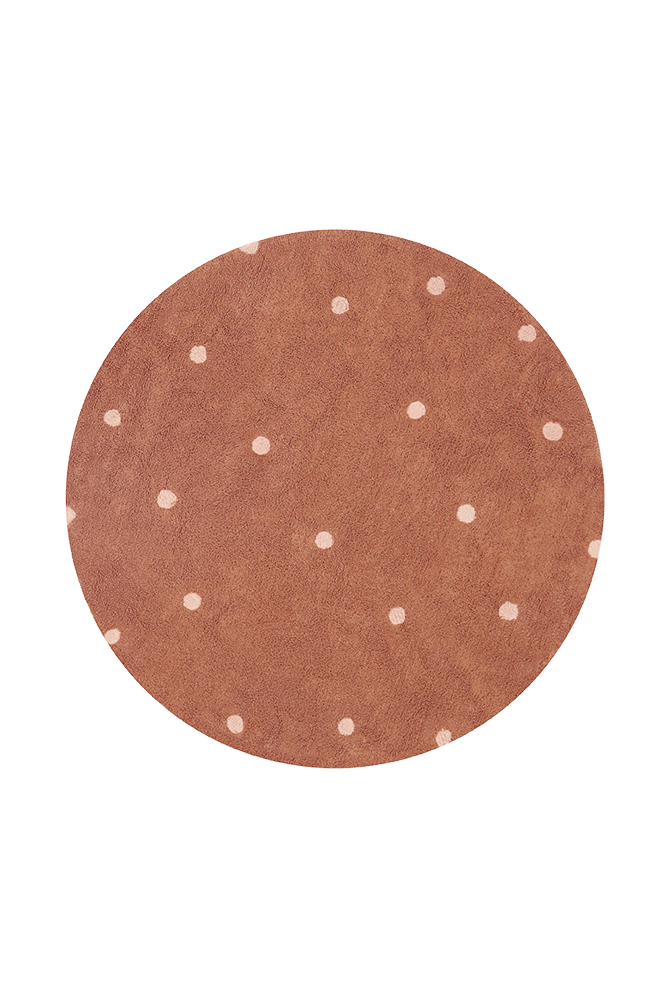 WASHABLE RUG ROUND DOT CHESTNUT-Cotton Rugs-Lorena Canals-1