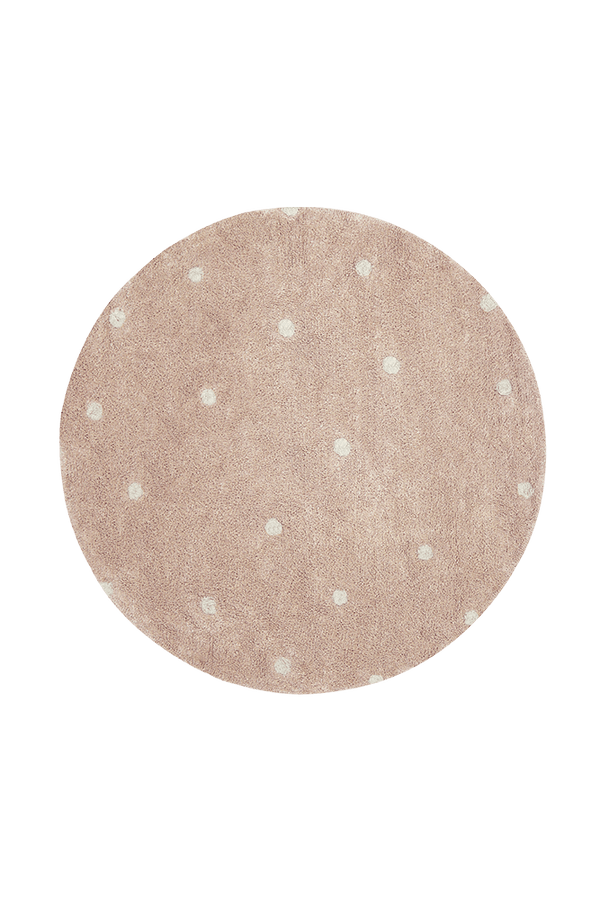 WASHABLE RUG ROUND DOT ROSE-Cotton Rugs-Lorena Canals-1