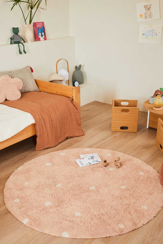 WASHABLE RUG ROUND DOT ROSE-Cotton Rugs-Lorena Canals-2