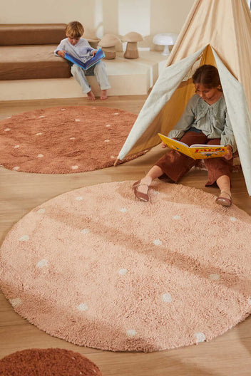 WASHABLE RUG ROUND DOT ROSE-Cotton Rugs-Lorena Canals-3