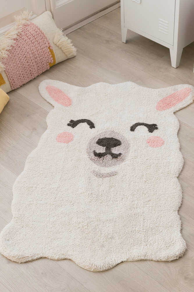 WASHABLE RUG SMILE LIKE A LLAMA-Cotton Rugs-Lorena Canals-2