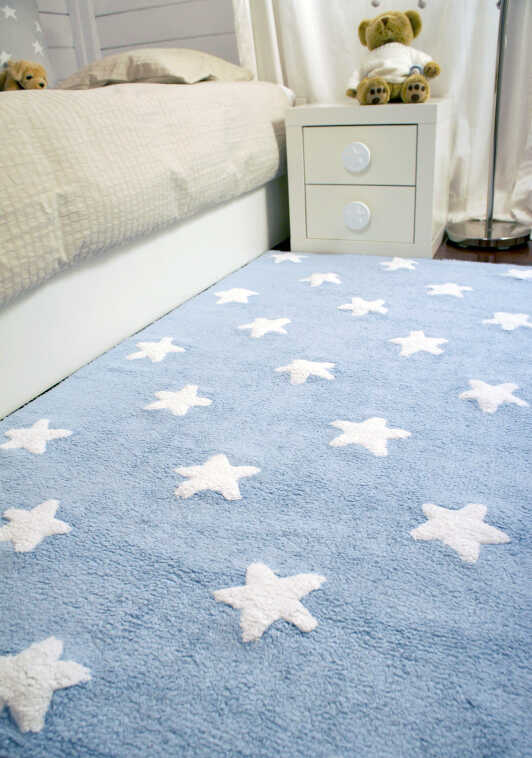 WASHABLE RUG STARS BLUE-Cotton Rugs-Lorena Canals-2
