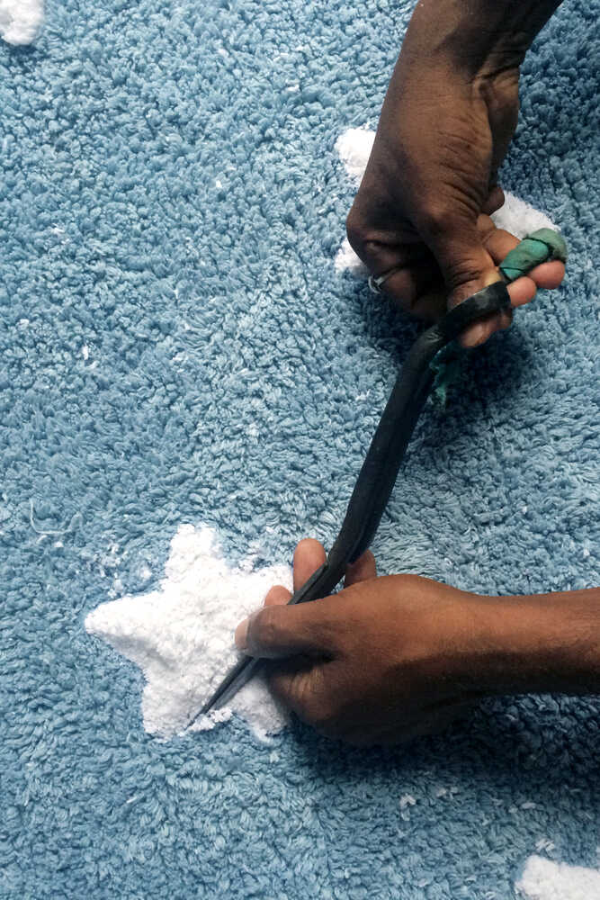 Washable Rug Stars Blue Lorena Canals USA