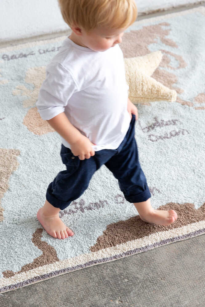 WASHABLE RUG VINTAGE MAP-Cotton Rugs-Lorena Canals-2