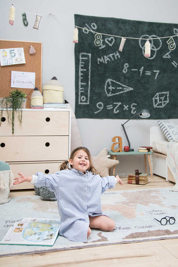 WASHABLE RUG VINTAGE MAP-Cotton Rugs-Lorena Canals-5