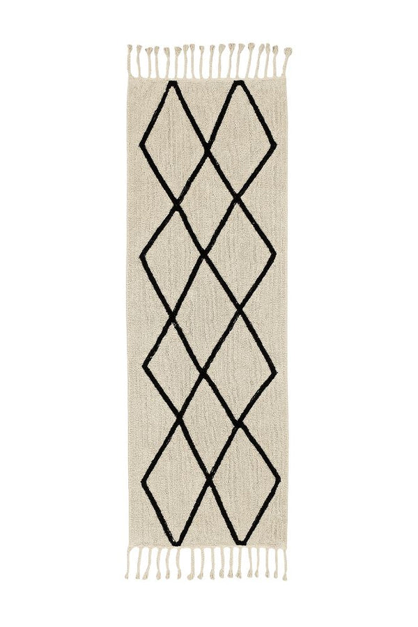 WASHABLE RUNNER RUG BEREBER BEIGE-Cotton Rugs-By Lorena Canals-1