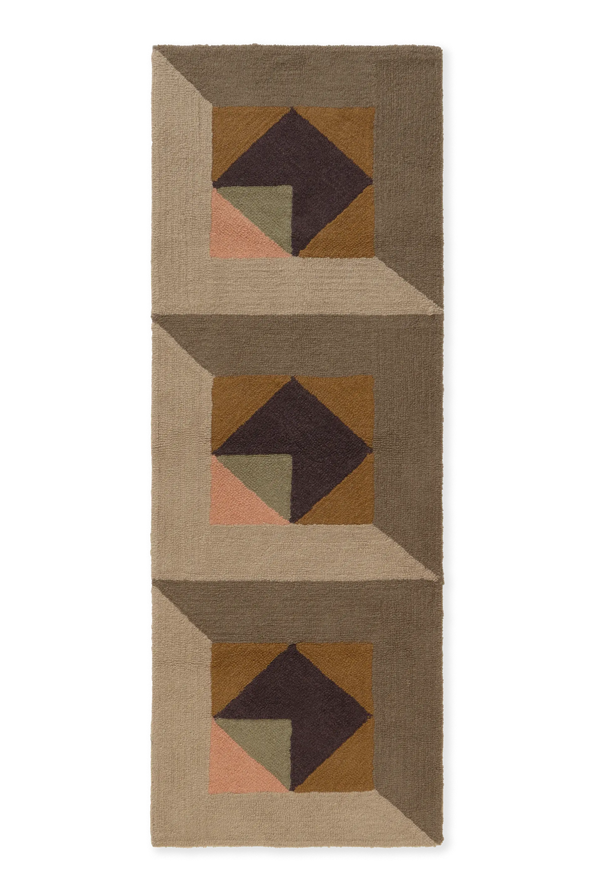 WOOL RUNNER RUG TESSERA KHAKI
