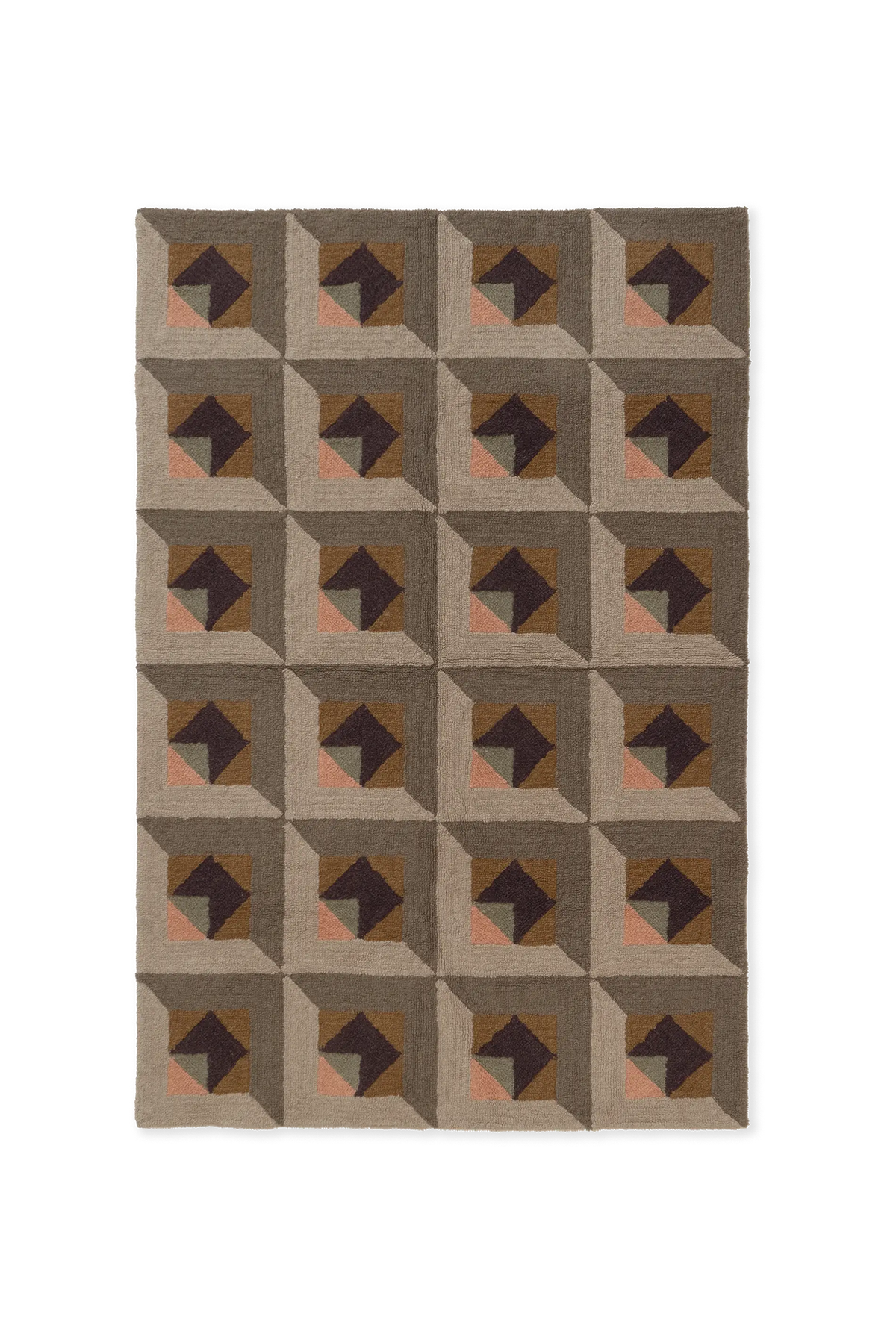 WOOL RUG TESSERA KHAKI