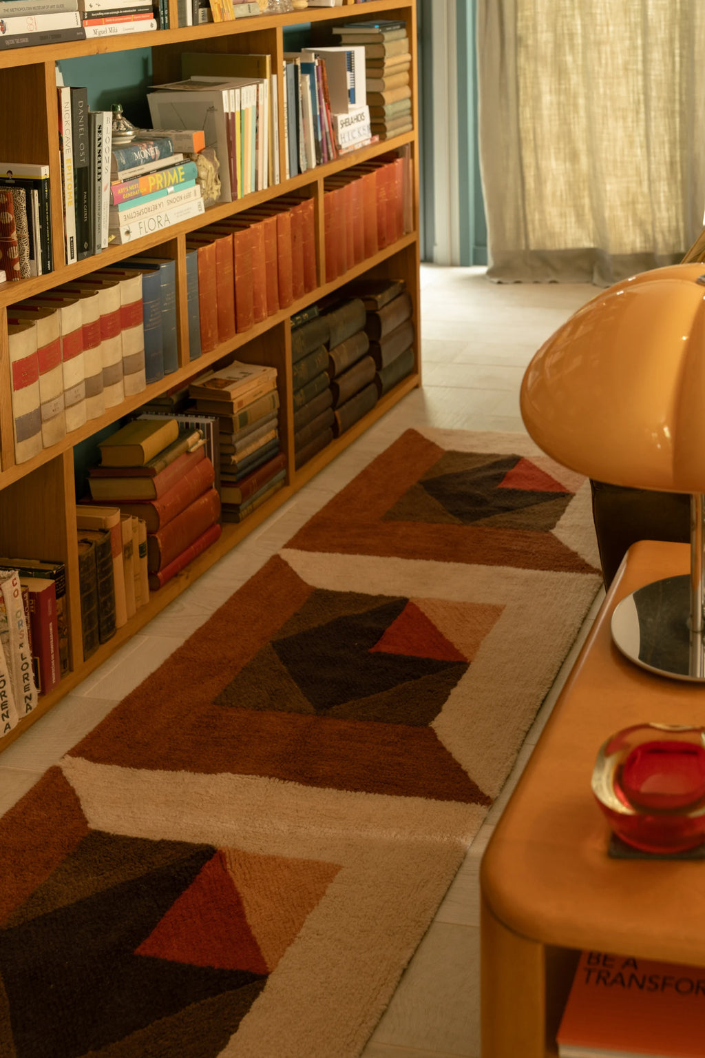 WOOL RUNNER RUG TESSERA RED