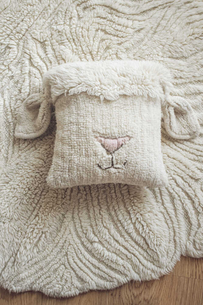 WOOLABLE CUSHION PINK NOSE SHEEP-Wool Rugs-Lorena Canals-7