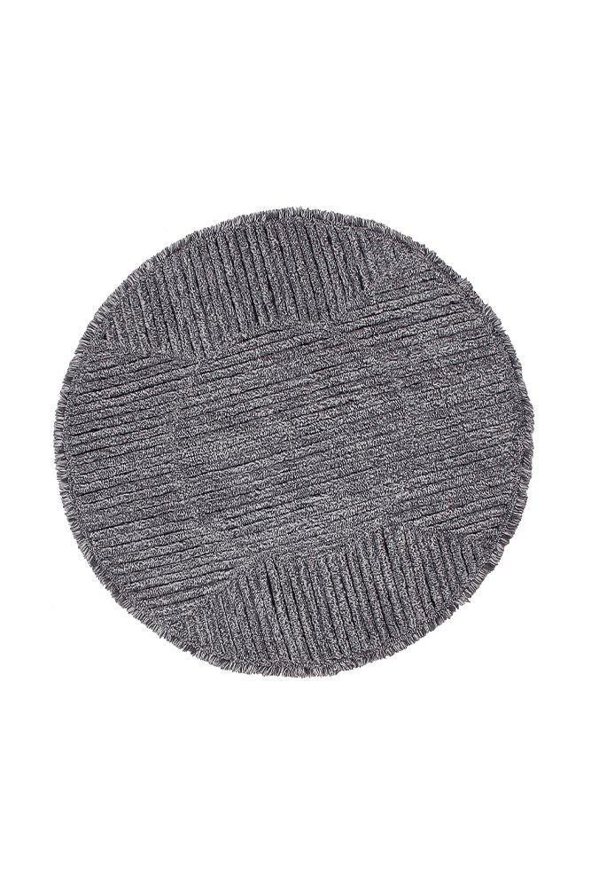 WOOLABLE ROUND RUG BLACK TEA-Wool Rugs-By Lorena Canals-1